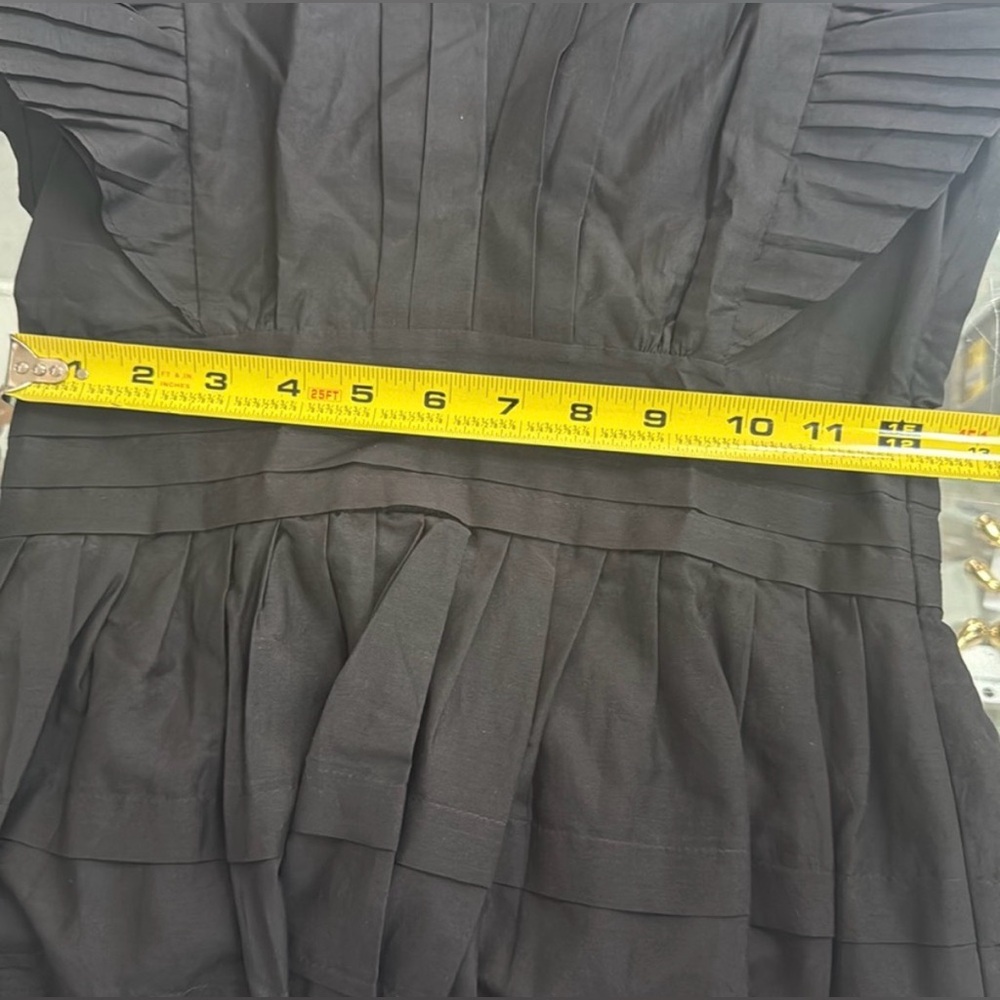 Magali Pascal Ruffled Black Pleated Mini Dress - Picture 8 of 11